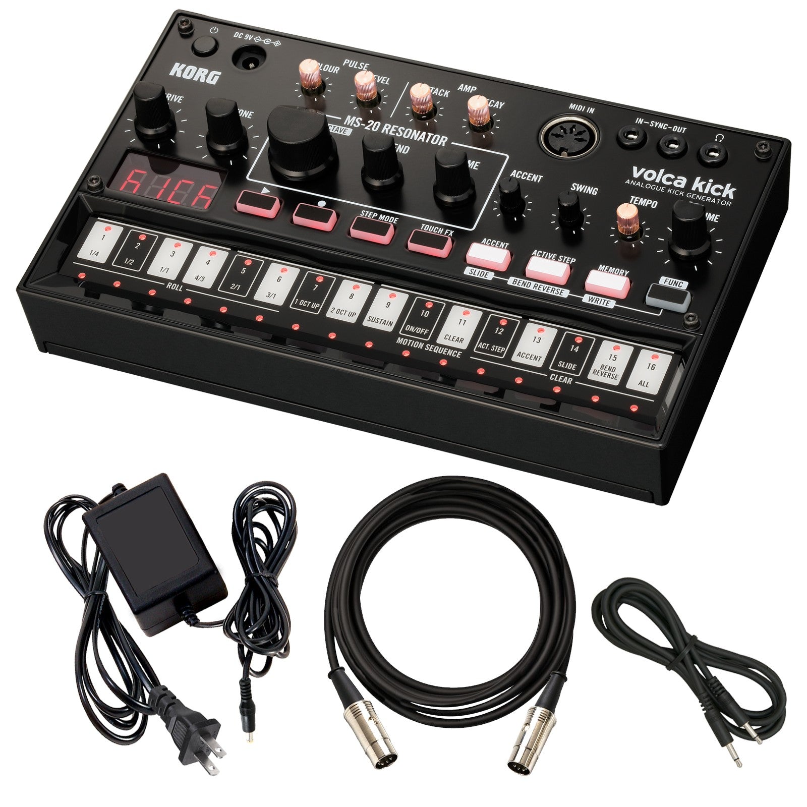 Korg Volca Kick - Analog Kick/Bass Generator POWER & CABLE RIG 