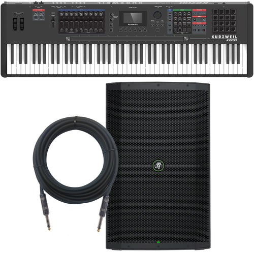 Collage of items included in the Kurzweil K2700 88-Key Music Workstation MONITOR KIT