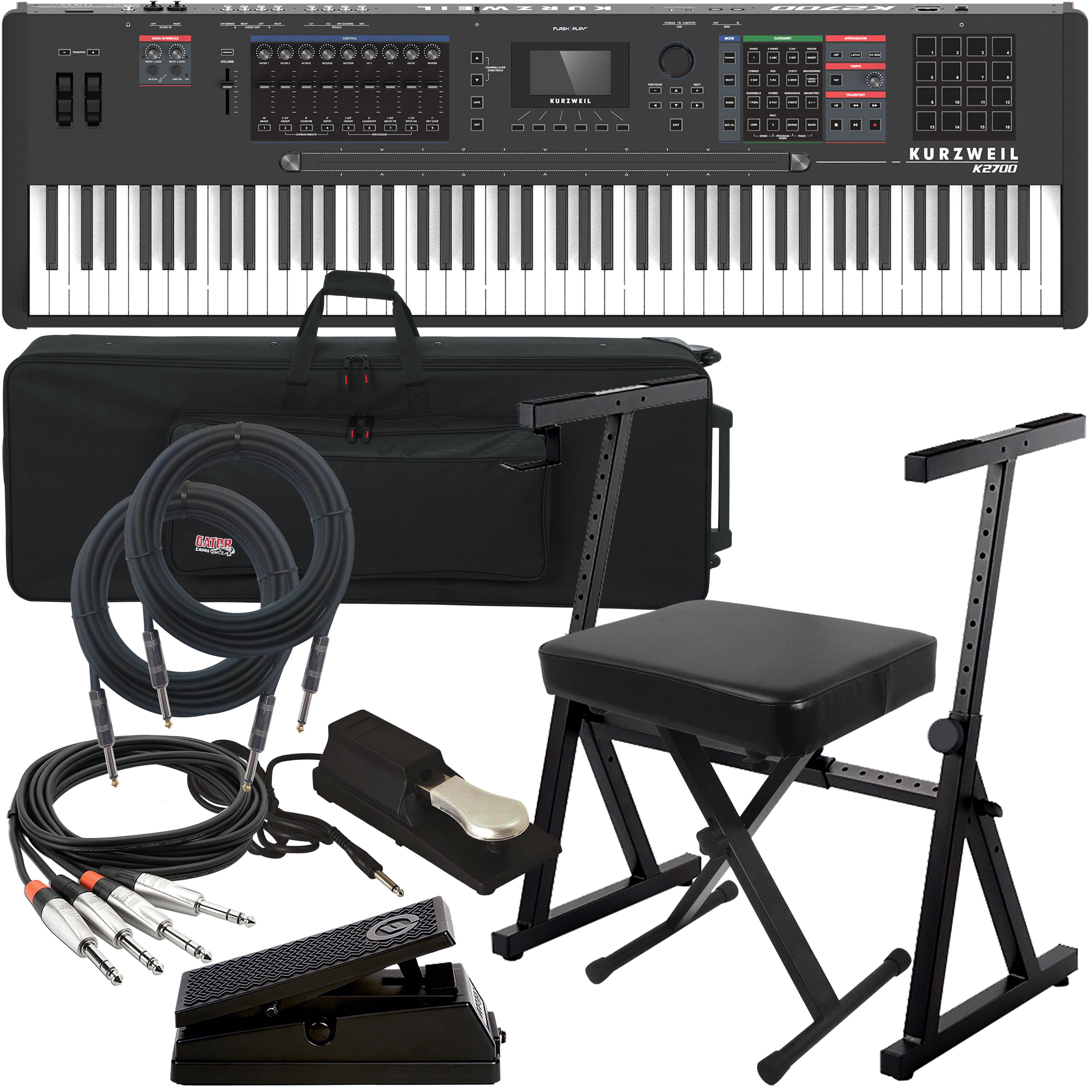 Kurzweil K2700 88-Key Music Workstation STAGE ESSENTIALS BUNDLE