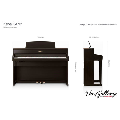 Kawai CA701 Digital Piano - Dimensions