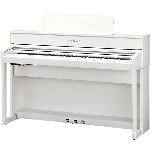 Kawai CA701 Digital Piano - Satin White shown from a three-quarter angle against a solid white background.