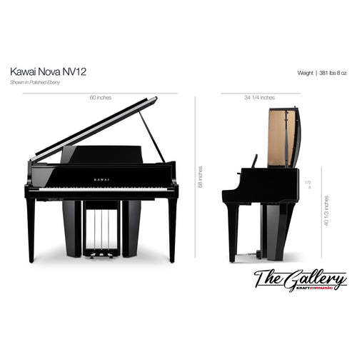 Kawai NOVUS NV12 Hybrid Grand Piano - Dimensions