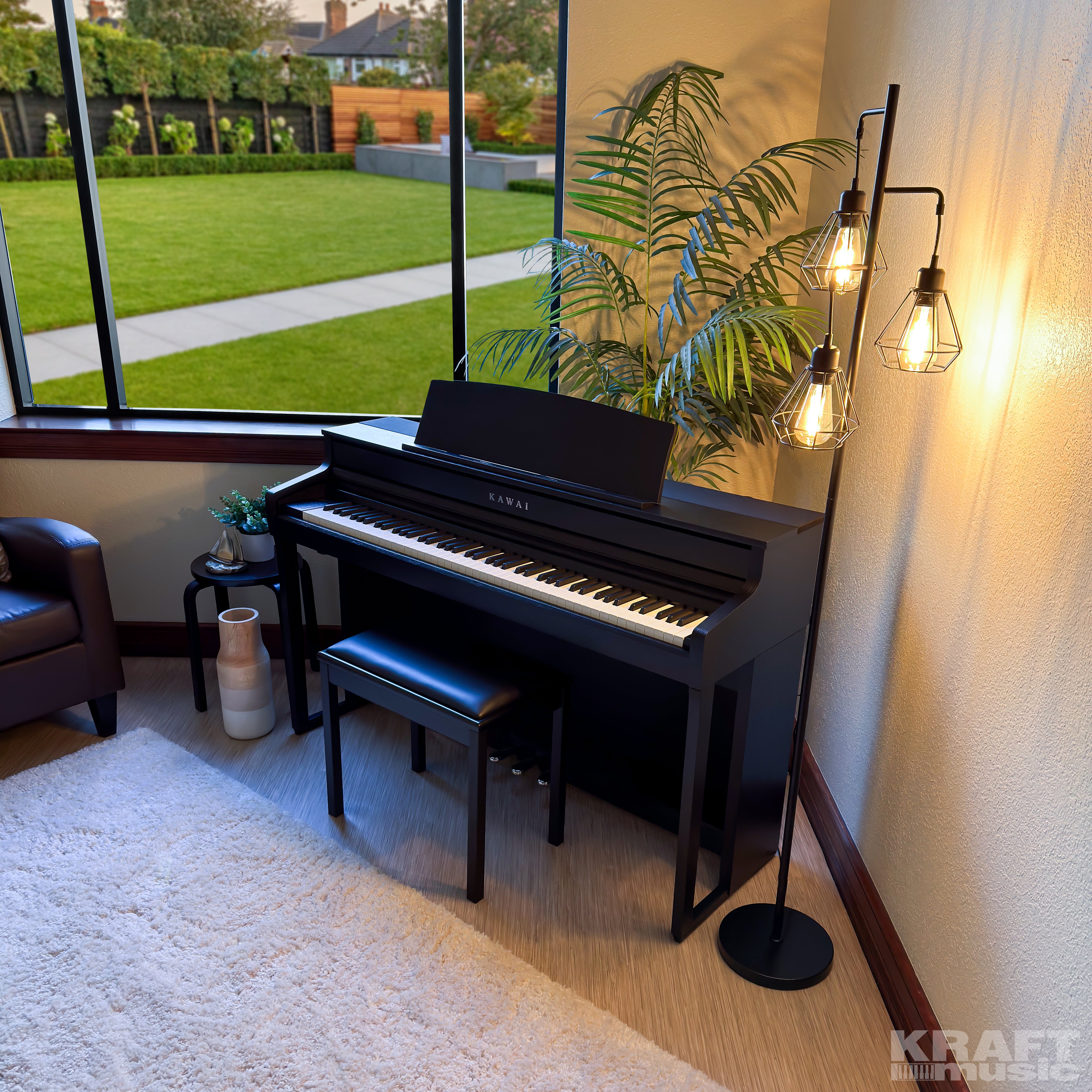 Kawai CA501 Concert Artist Digital Piano - Satin Black - left facing from above
