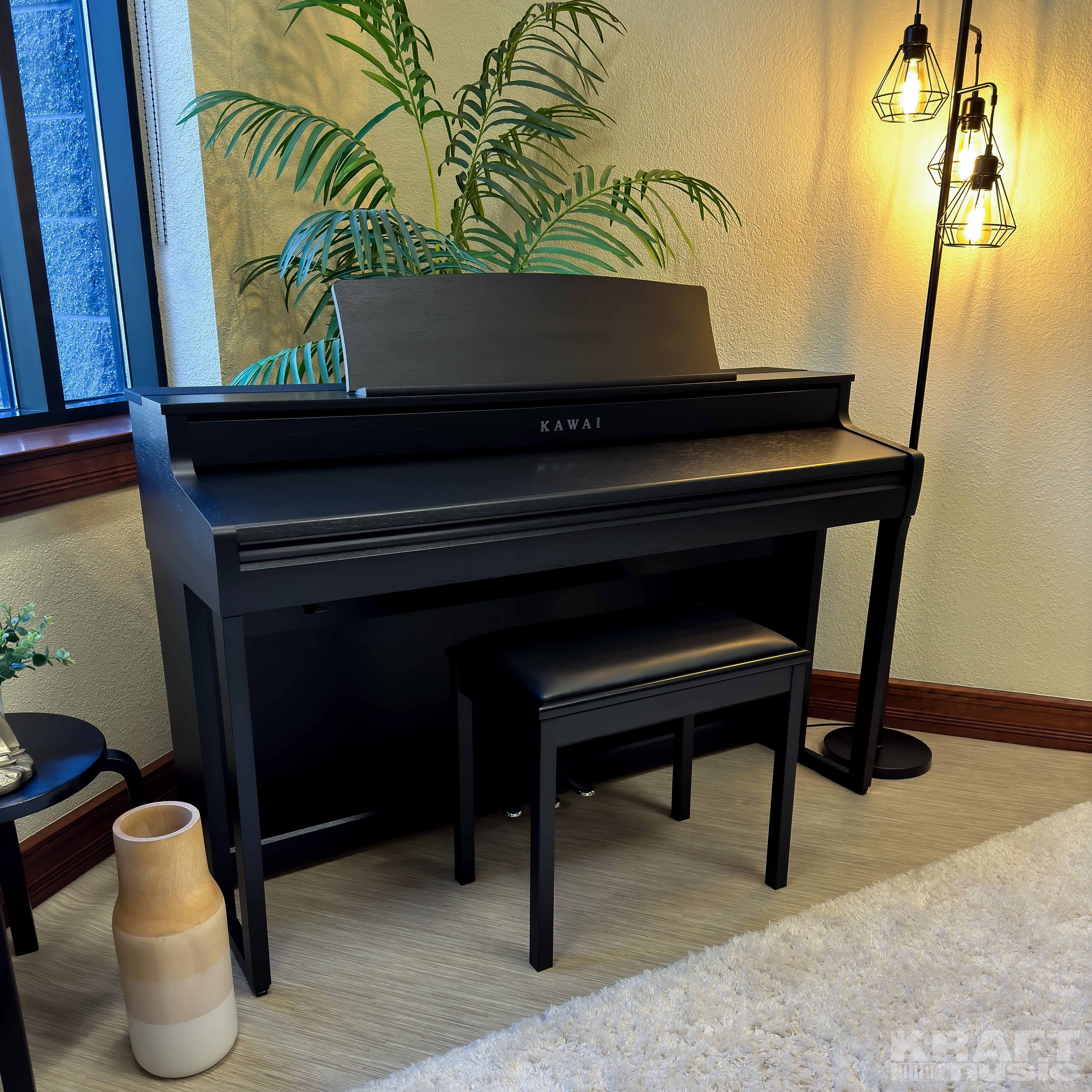 Kawai CA501 Concert Artist Digital Piano - Satin Black - key cover closed