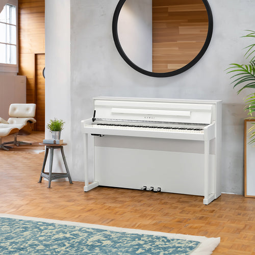 Kawai CA901 Digital Piano - Satin White - in a stylish living space