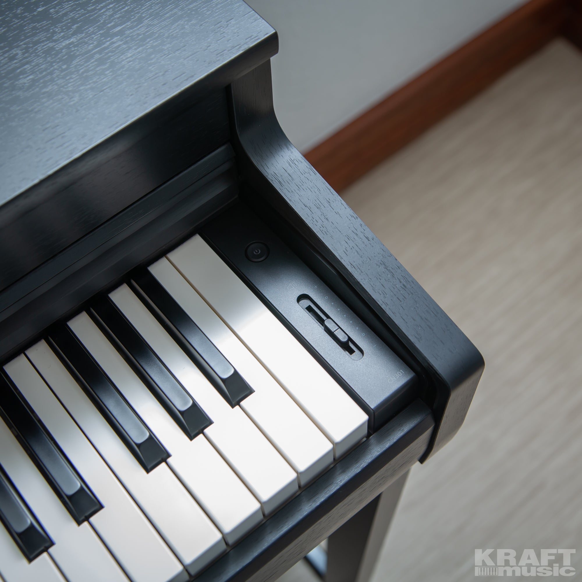 Kawai CN301 Digital Piano - Satin Black - Power and volume controls