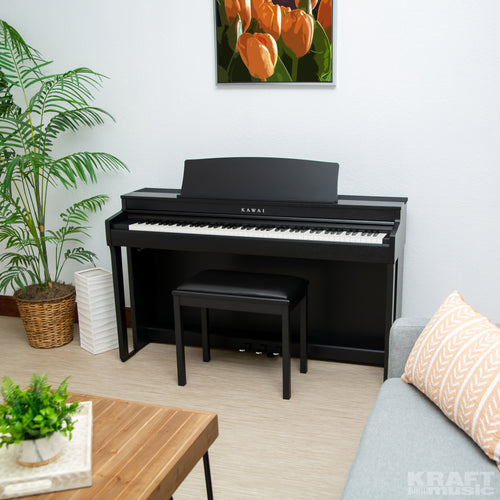 Kawai CN301 Digital Piano - Satin Black - Left angle from above