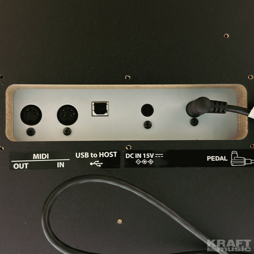 Kawai DG30 Digital Grand Piano - Ebony Polish - pedals, power, and MIDI jacks