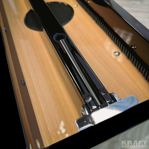 Kawai DG30 Digital Grand Piano - Ebony Polish - lid braces folded down under the lid