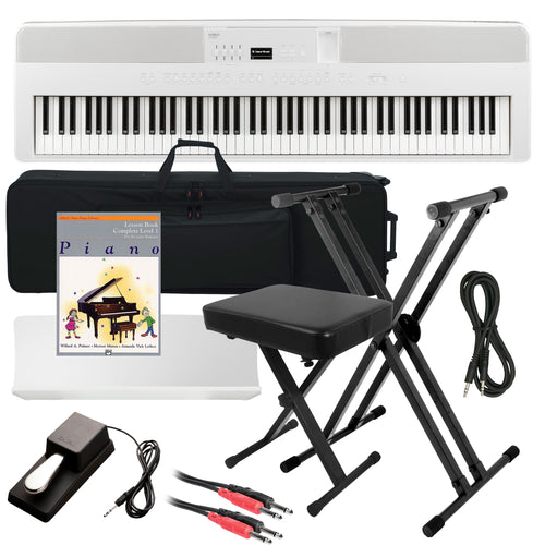 Kawai ES920 Portable Digital Piano - White STAGE ESSENTIALS BUNDLE