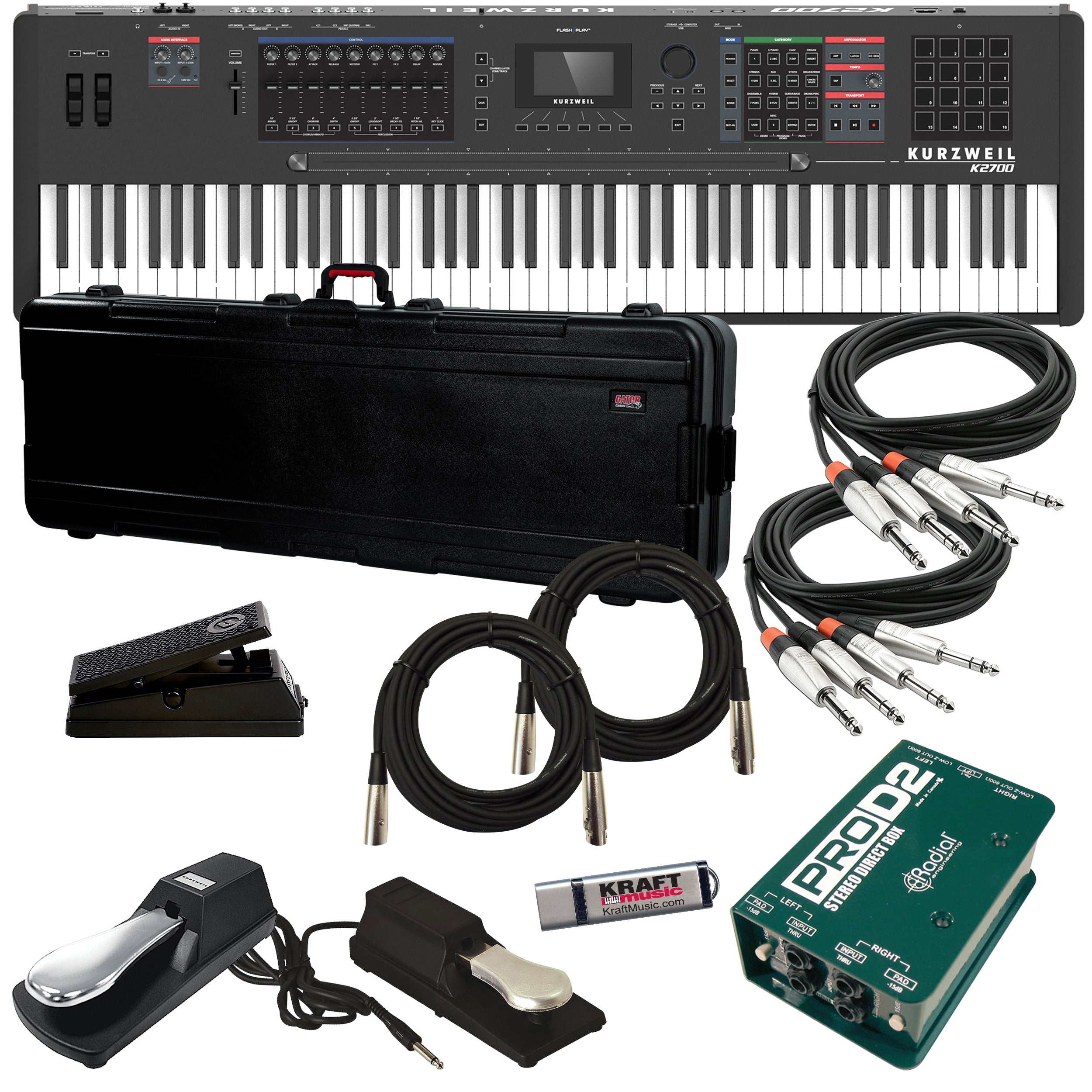 Kurzweil K2700 88-Key Music Workstation STAGE RIG – Kraft Music