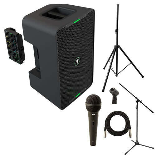 Collage image of the Mackie Showbox - Battery Powered PA With Breakaway Mixer STAGE KIT
