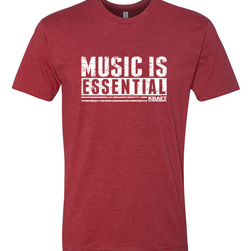 Kraft Music "Music Is Essential" T-Shirt - Red