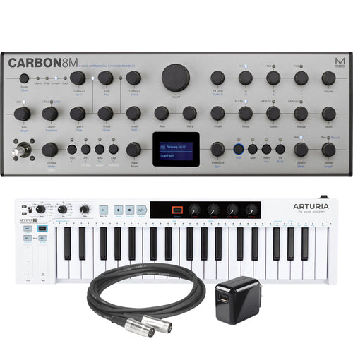 Collage showing components in Modal Electronics Carbon8M Experimental Digital Synth Module CONTROLLER RIG