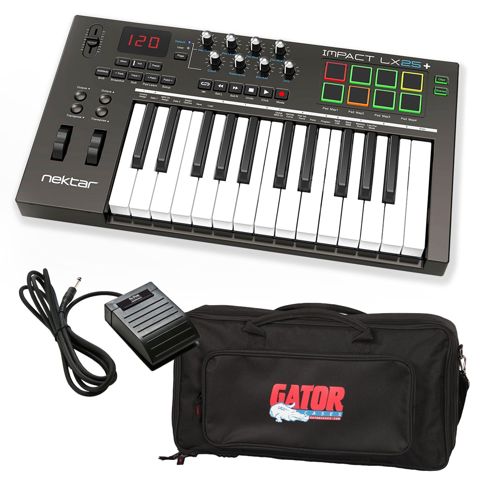 Nektar Impact LX25+ USB MIDI Controller STAGE KIT