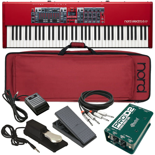 collage of items included in the Nord Electro 6 HP 73 Stage Keyboard STAGE RIG