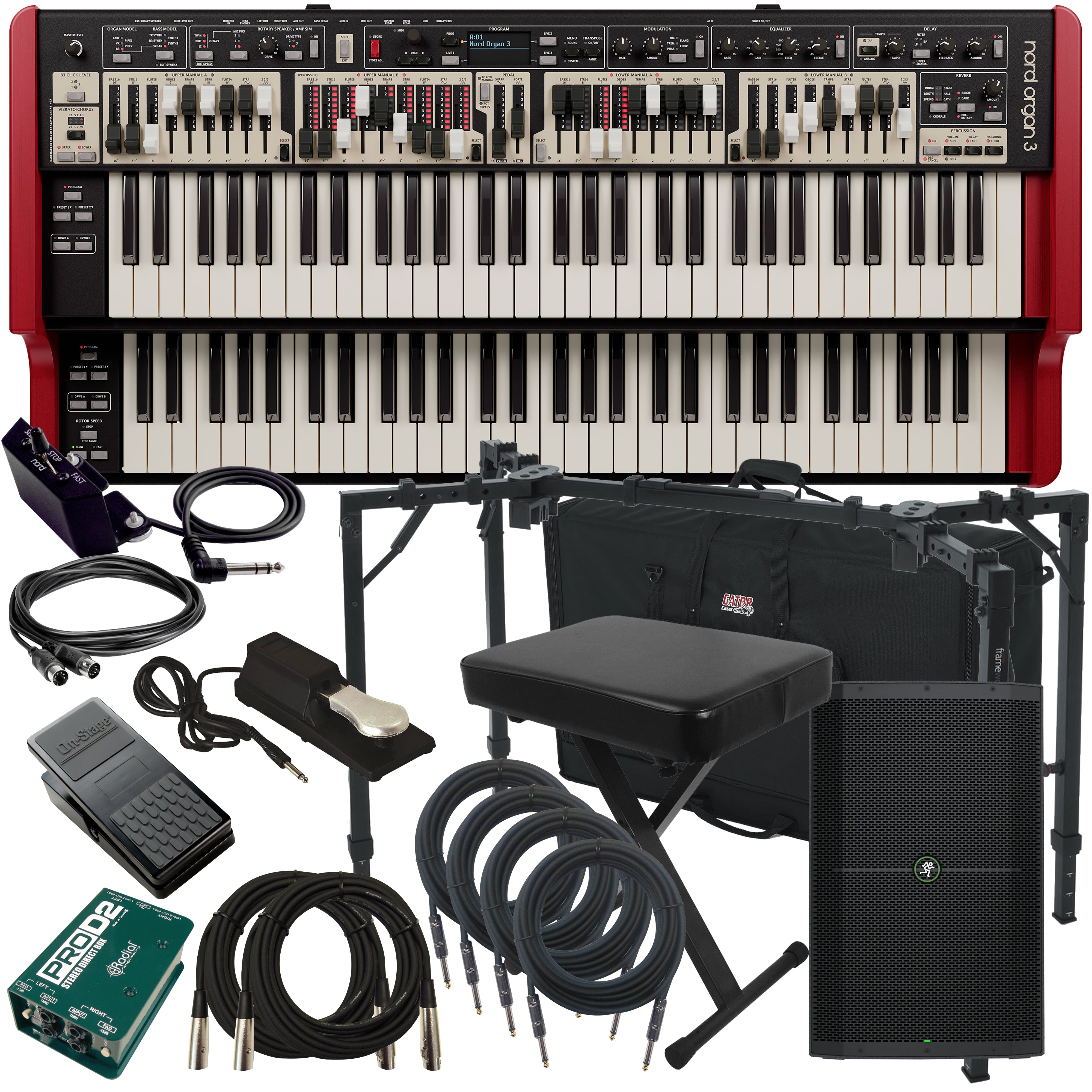 nord stage 3 pedals Nord Organ 3 Dual Manual Organ COMPLETE STAGE BUNDLE