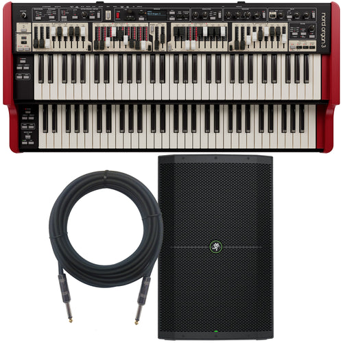 Collage of items included in the Nord Organ 3 Dual Manual Organ MONITOR KIT