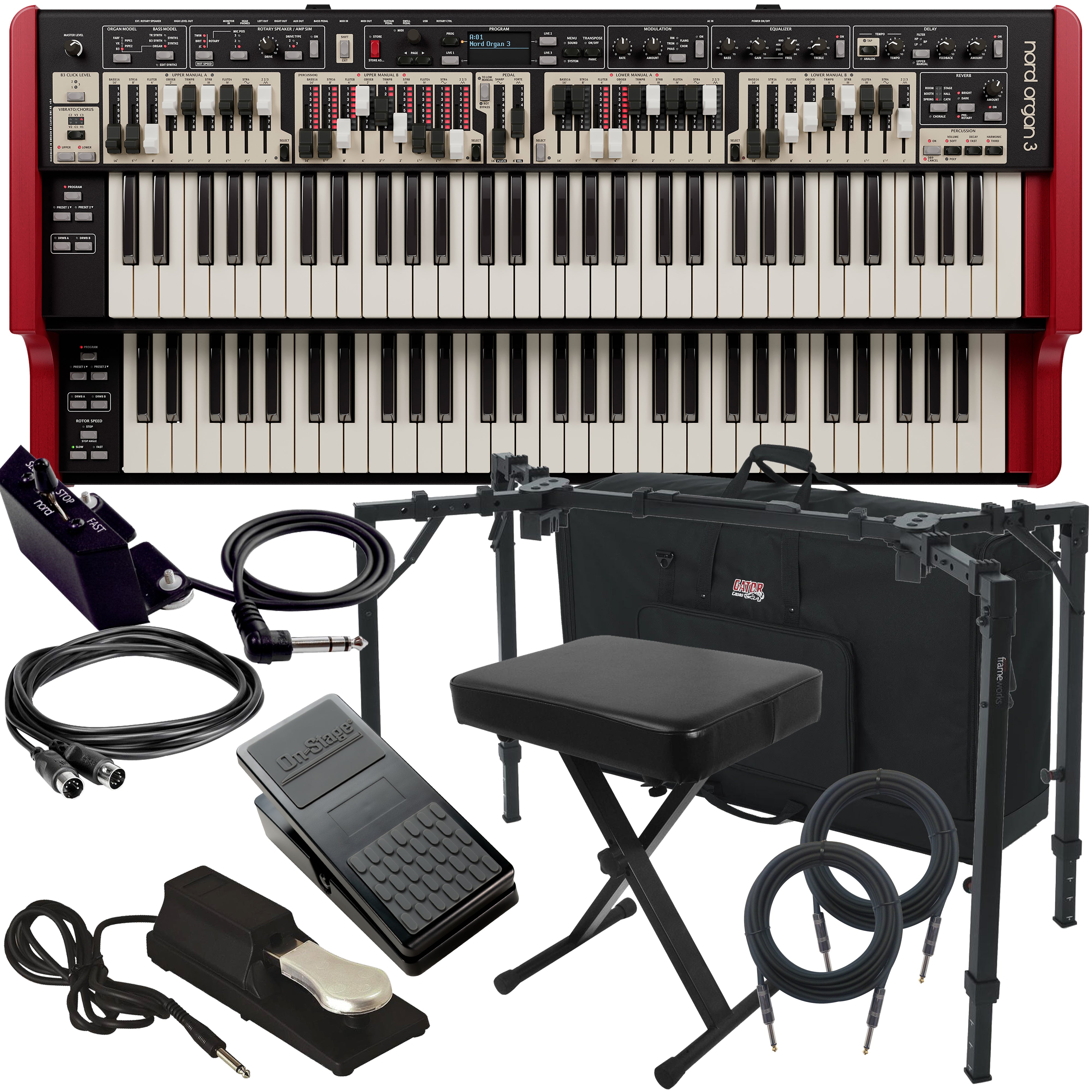 Nord Organ 3 Dual Manual Organ STAGE ESSENTIALS BUNDLE – Kraft Music