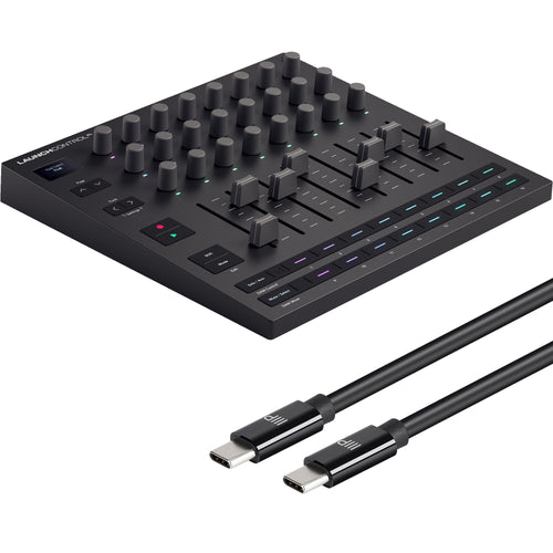 Collage showing components in Novation Launch Control XL 3 USB-C CABLE KIT