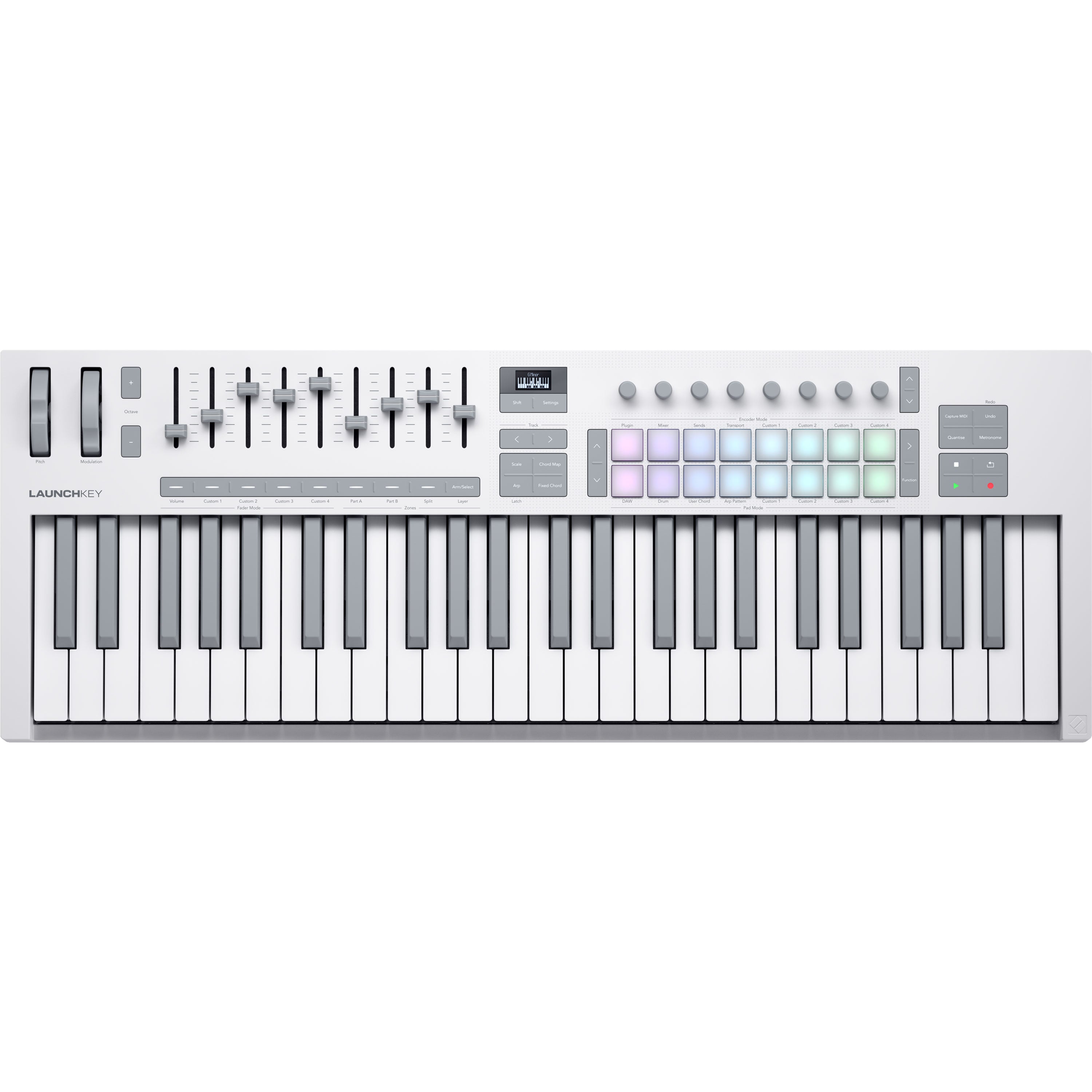 Novation Launchkey 49 Mk4 Keyboard Controller - White View 1
