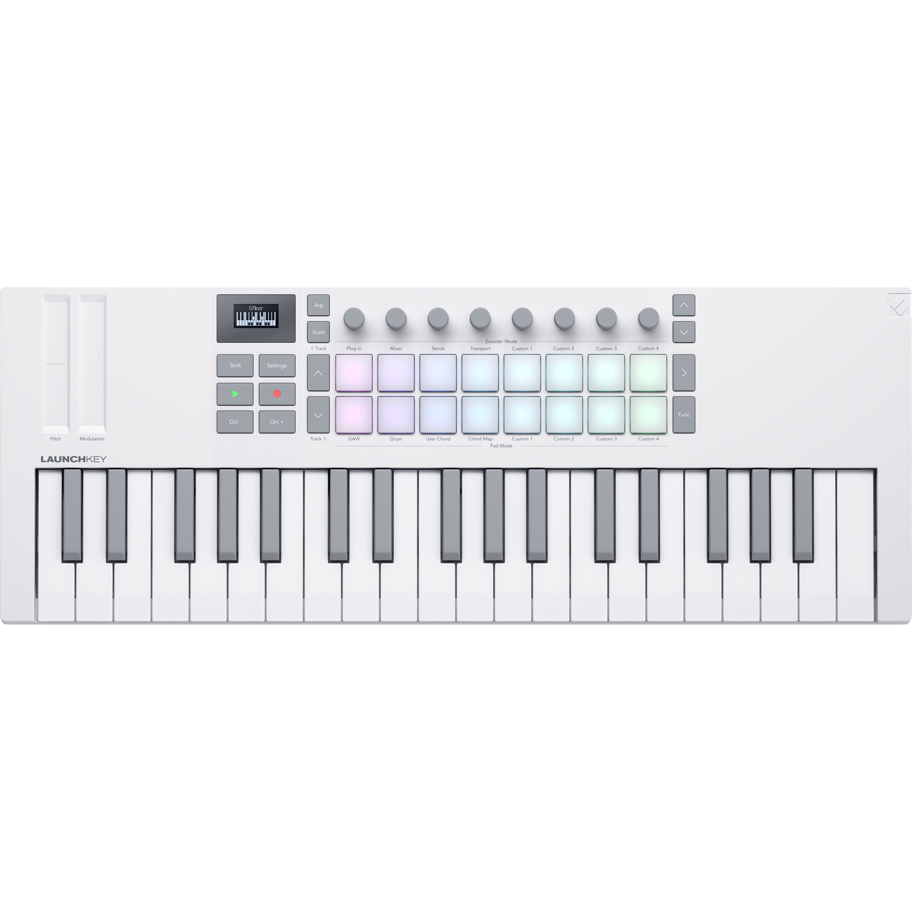 Novation Launchkey Mini 37 Mk4 Keyboard Controller - White View 1