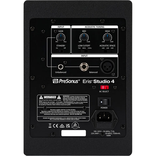 PreSonus Eris Studio 4 4" Active Studio Monitor - back