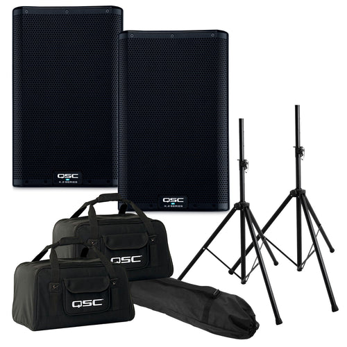 QSC K8.2 Powered Speaker AUDIO ESSENTIALS BUNDLE
