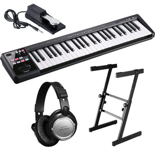 Roland A-49 MIDI Controller Keyboard - Black STUDIO ESSENTIALS BUNDLE –  Kraft Music