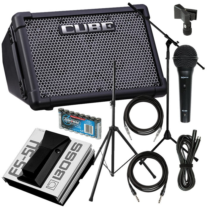 Roland Cube Street EX Battery Powered Stereo Amplifier STAGE ESSENTIALS  BUNDLE