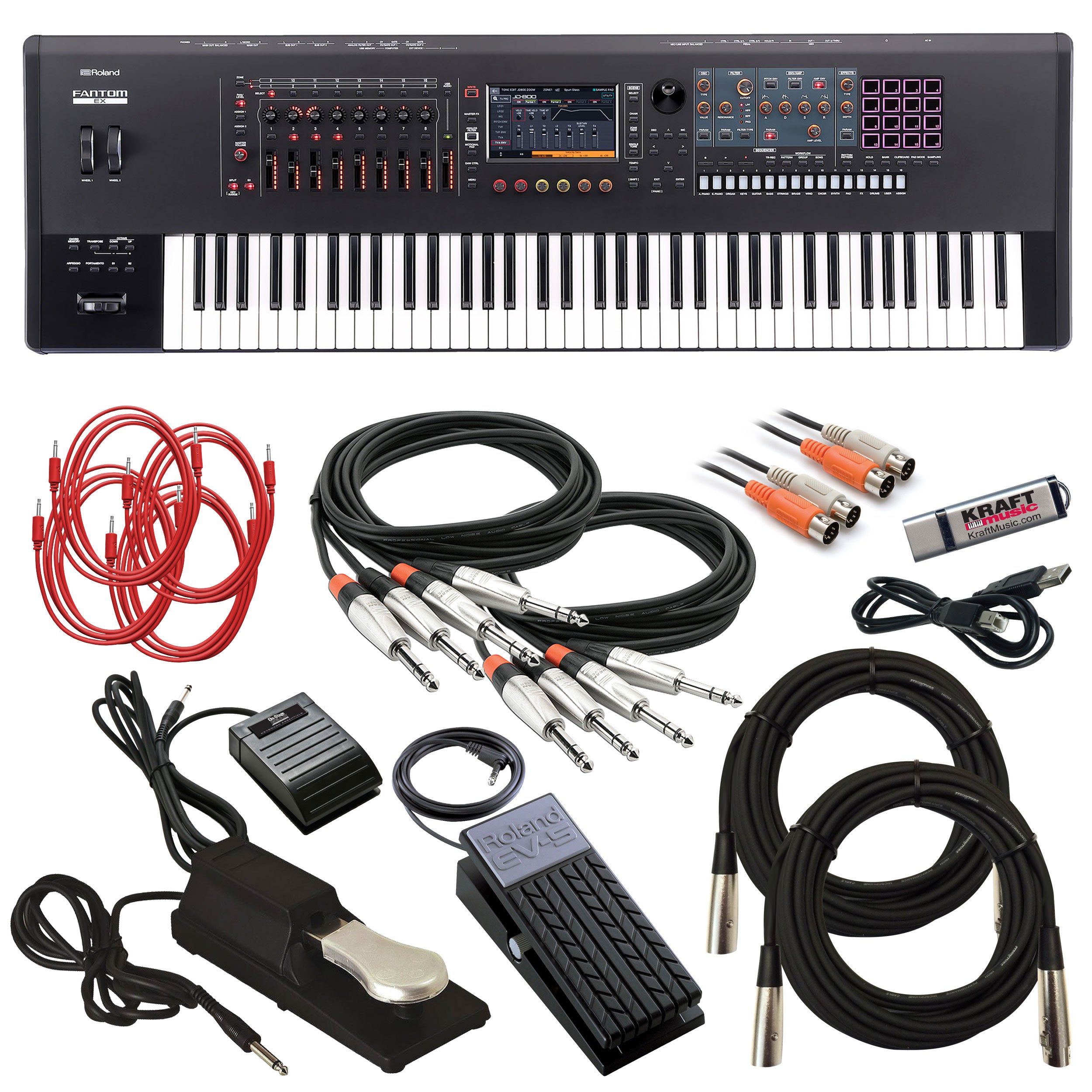 roland expression pedal ev 7 Roland Fantom 7 EX Workstation Keyboard CABLE KIT – Kraft Music