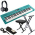 Collage of the Roland GoKeys 3 Music Creation Keyboard - Turquoise KEY ESSENTIALS BUNDLE