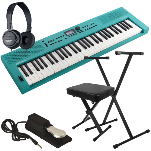 Roland GoKeys 3 Music Creation Keyboard - Turquoise KEY ESSENTIALS BUNDLE