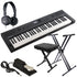 Collage of everything included in the Roland GoKeys 5 Music Creation Keyboard - Graphite KEY ESSENTIALS BUNDLE