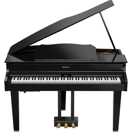 Roland GP607 Digital Grand Piano - Polished Ebony - front view