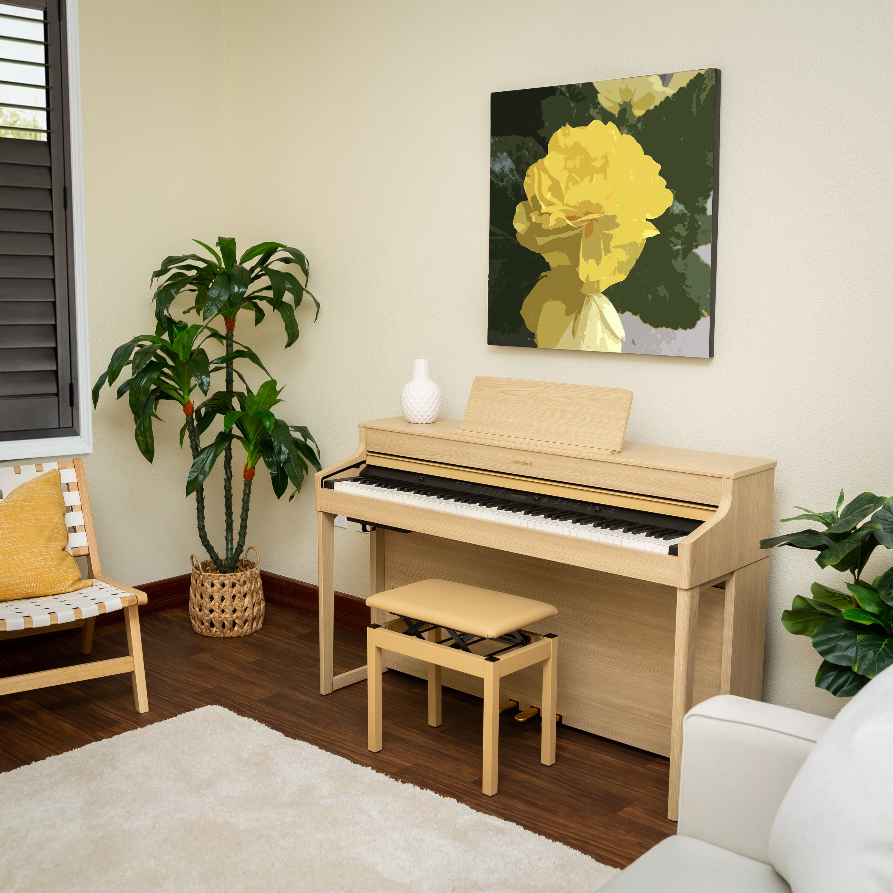 Roland HP702 Digital Piano - Light Oak - View 1