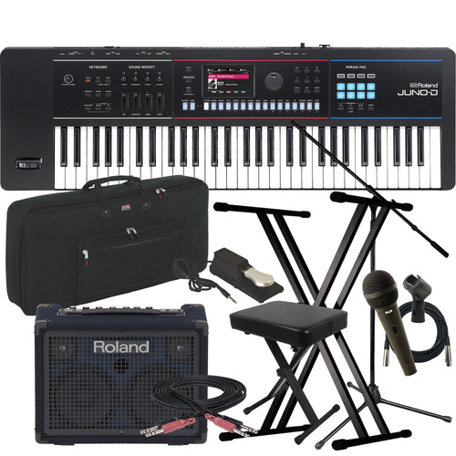 Roland Juno-D6 61-Key Synthesizer COMPLETE STAGE BUNDLE
