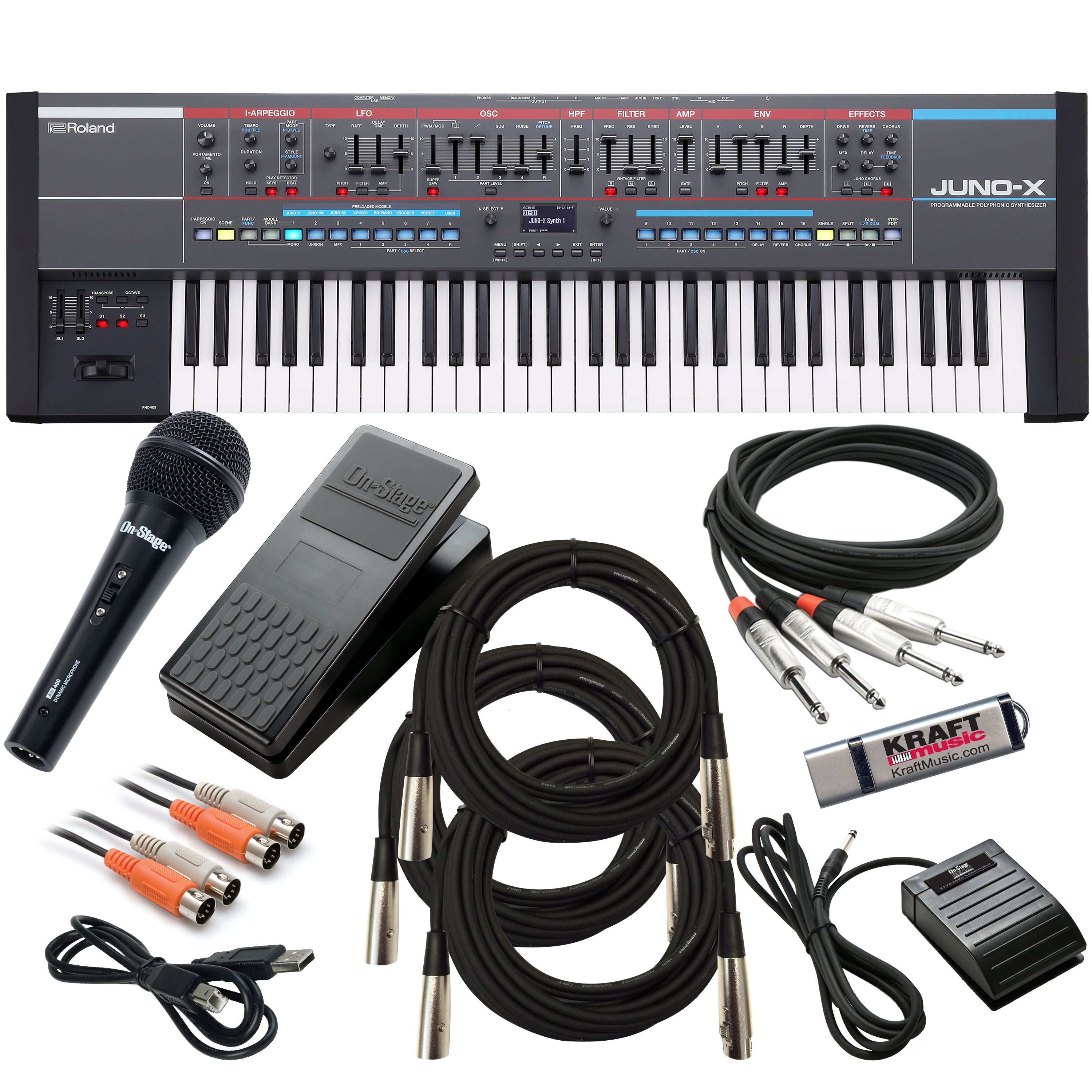 Roland Juno-X 61-Key Programmable Polyphonic Synthesizer CABLE KIT