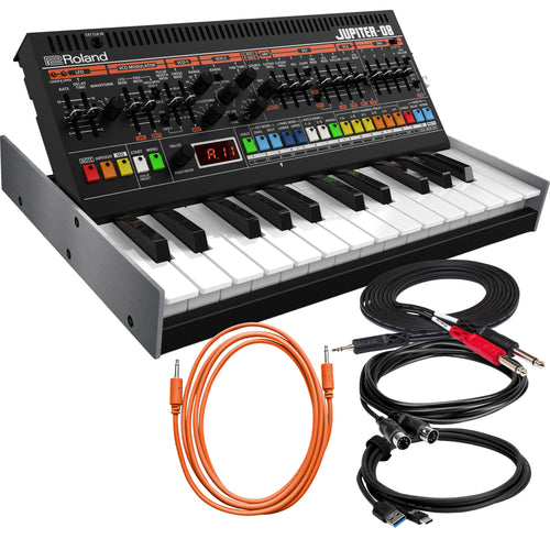 Collage showing components in Roland Boutique Jupiter-08 Synthesizer CABLE KIT