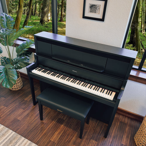 Roland LX-9 Digital Piano with Bench - Charcoal Black - View 8