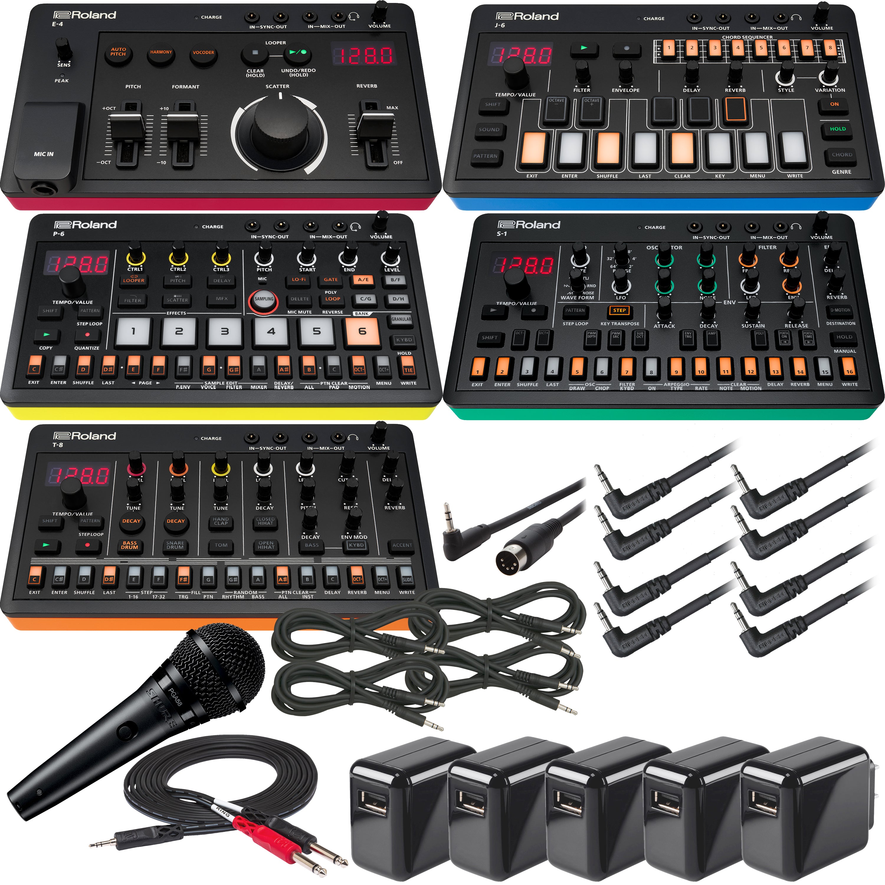 Roland Aira Compact Series E-4 J-6 P-6 S-1 T-8 5-IN-1 ULTRA BUNDLE
