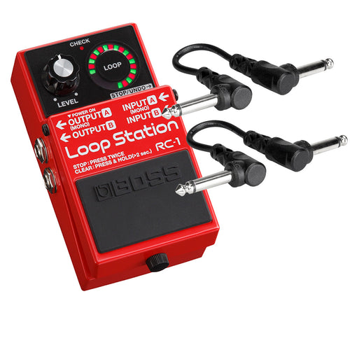 collag eof items included in Boss RC-1 Loop Station Pedal BONUS PAK