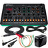 Collage showing components in Roland Aira Compact S-1 Tweak Synth POWER & CABLE KIT