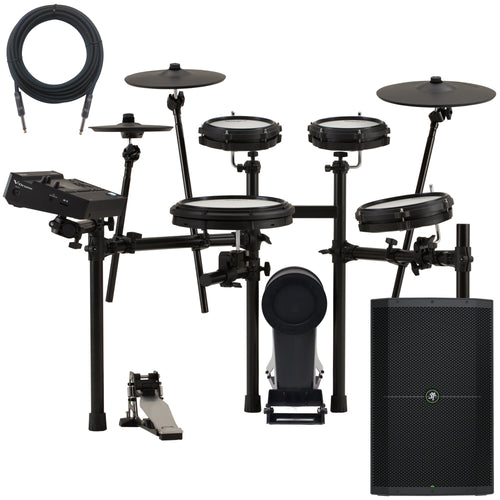 Collage of items in the Roland V-Drums TD313 Electronic Drum Set MONITOR KIT