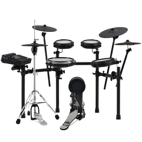 Collage of items included in the Roland V-Drums TD316 Electronic Drum Set BONUS PAK