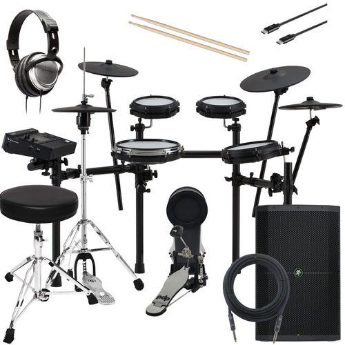 Collage of items included in the Roland V-Drums TD316 Electronic Drum Set COMPLETE DRUM BUNDLE