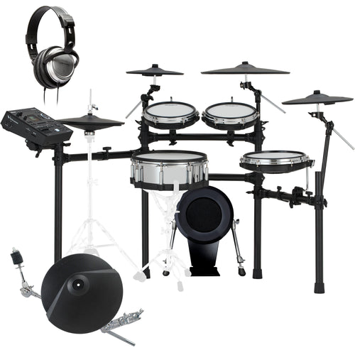 Collage of items included in the Roland V-Drums TD516 Electronic Drum Set BONUS PAK