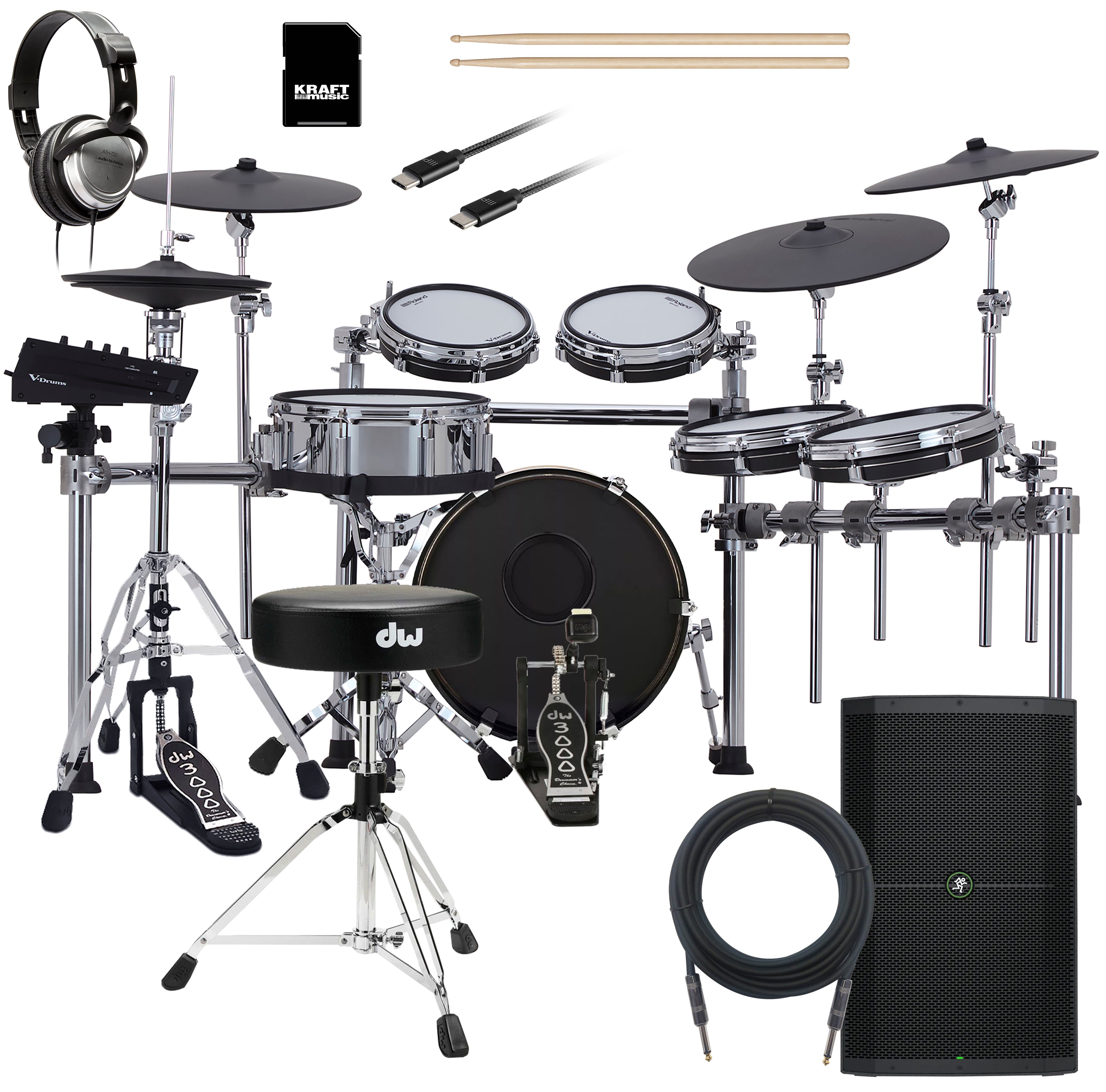 Roland TD716 V-Drums Electronic Drum Set COMPLETE DRUM BUNDLE
