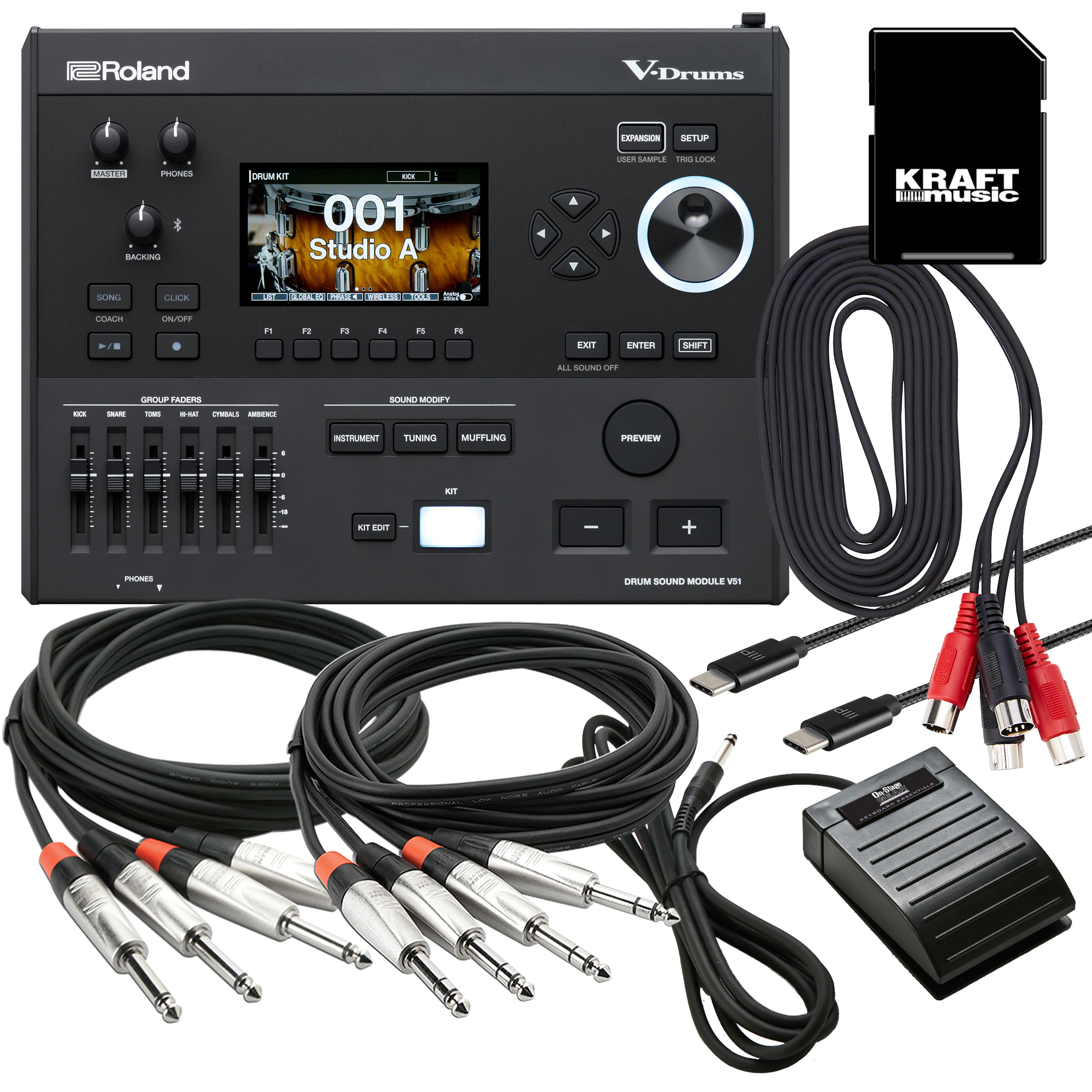 Roland V-Drums V51 Electronic Drum Module CABLE KIT | Kraft Music