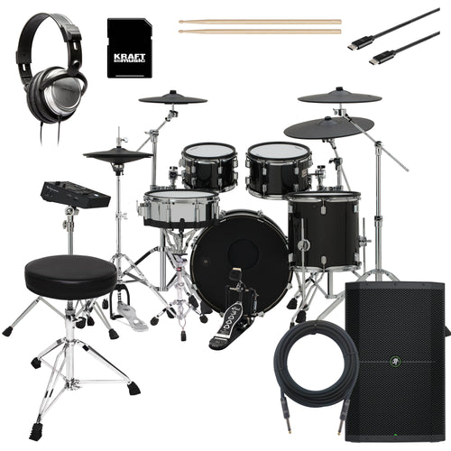 Collage of items included in the Roland V-Drums VAD516 Electronic Drum Set COMPLETE DRUM BUNDLE